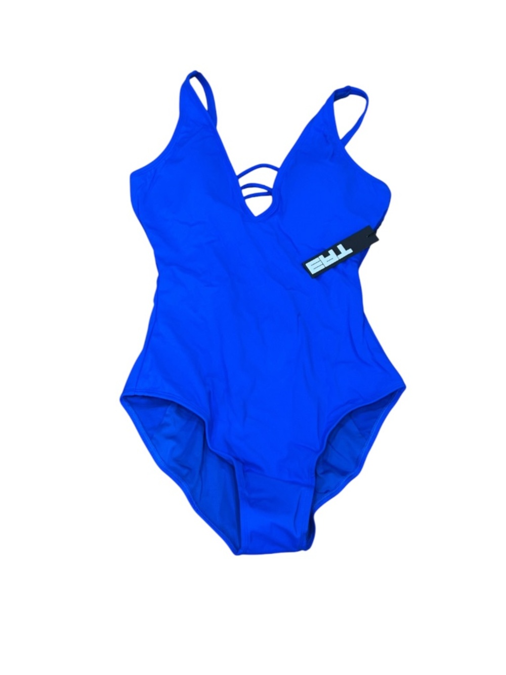 NWT TAE PLUNGEY SWIMSUIT BATHING SUIT SAPHIRE BLUE WOMENS SIZE S REGLONG TALL